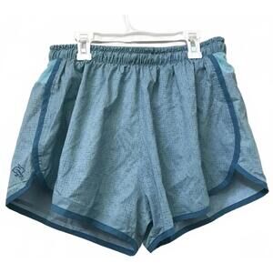 RABBIT Repeats 3” Inseam women's size small Blue Green Print Running Shorts